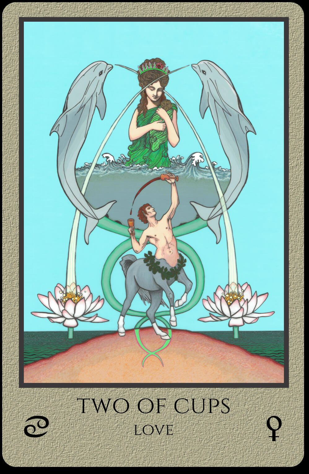 Two of Cups from Telos Tarot of 777 by M.M. Meleen