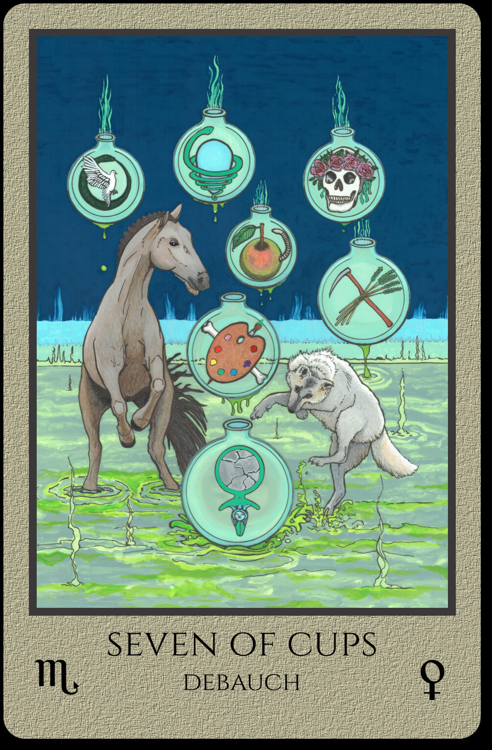 Seven of Cups Telos Tarot of 777 by M.M. Meleen